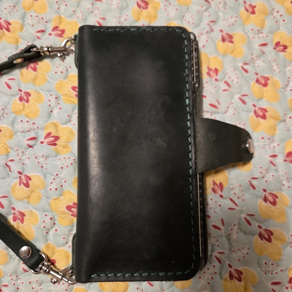 Handmade Leather Samsung Wallet Case With Crossbody Strap - Picture 1 of 5